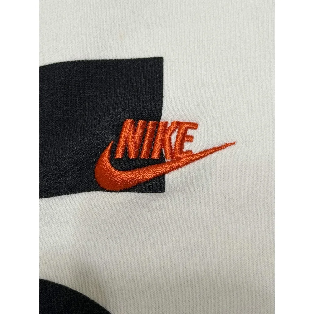 Nike Mens Just Do It Crewneck Sweatshirt White Graphic Fleece Pullover Size L